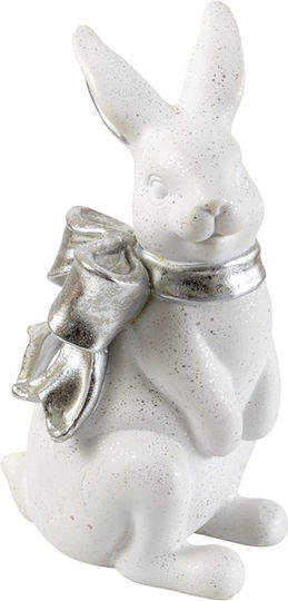 Polyester Kaninchen Weiß Silber Fioigo 11,5×10×20,8cm