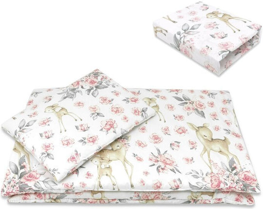 MimiNu Σετ Κούνιας Sweet Deer Pink 3τμχ
