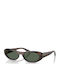 Vogue Unisex Sunglasses with Brown Horn-Rimmed Frame and Green Lens