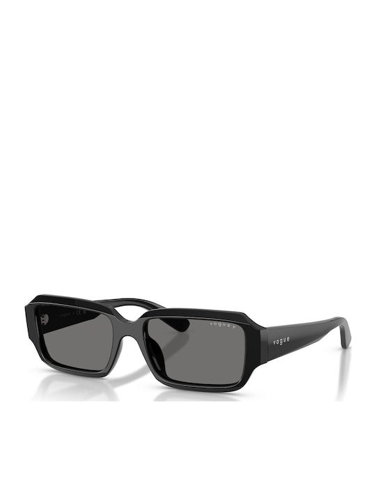 Vogue Unisex Sunglasses With Black Horn-Rimmed Frame And Gray Lens