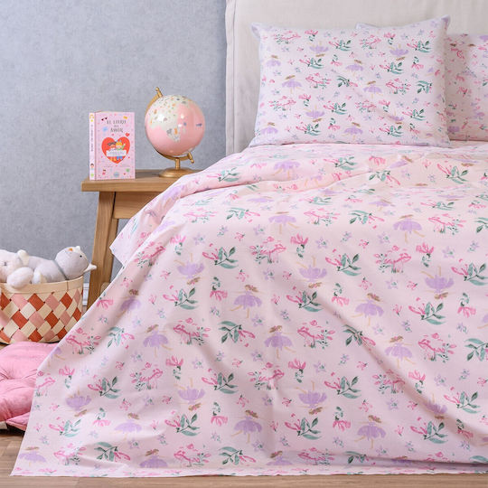 Melinen Set Kids Sheets Single with Elastic Band Cotton 170x270cm 3 Pieces
