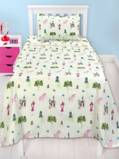 Kids Sheets Set with Elastic Band Ecru 160x270cm