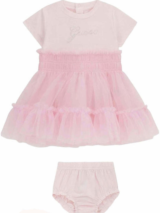 Guess Guess Mädchenkleid Kurzärmelig Rosa