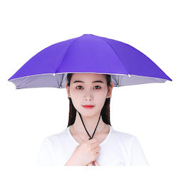 Umbrelă de Cap Alista Home Diametru 69 Cm Curea Reglabilă pentru Cap Protecție Împotriva Ploii și UV Violet