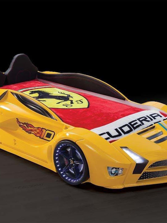 Παιδικό Κρεβάτι Αυτοκίνητο Ferrari Κίτρινο 243x134x60cm