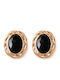 Eluna Knitted Stud Earrings with Black Pearls
