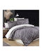 First Choice Set Huse Pentru Pilote Din Bumbac Dublu Cu 4 Fețe De Pernă Și 1 Cearceaf 200x220cm Mesi Gri
