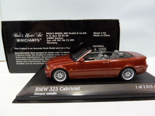 1/43 Bmw 323 Cabrio 2000 Siena Red Metallic 1 2016 Pcs