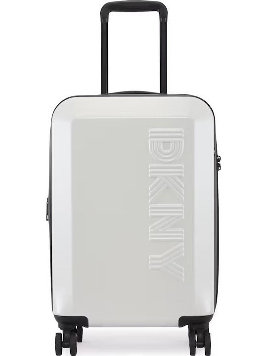 DKNY Βαλίτσα Ταξιδίου Καμπίνας Άσπρο με 4 Ρόδες Ύψους 55εκ.