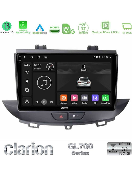 Clarion Car Audio System for Opel Grandland Crossland X Grandland X 2017-2020 Bluetooth USB Wi-Fi GPS Apple CarPlay Android Auto with 9 Inch Touch Screen
