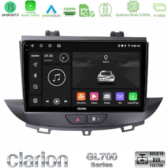 Clarion Ηχοσύστημα Αυτοκινήτου για Opel Grandland / Crossland X / Grandland X 2017-2020 (Bluetooth/USB/WiFi/GPS/Apple-Carplay/Android-Auto) με Οθόνη Αφής 9"