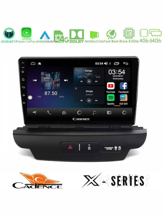 Cadence Автомобилна Аудио Система За Kia Ceed 2018-2023 Bluetooth USB Вграден Wi-Fi GPS Apple CarPlay Android Auto С 9" Touch Screen