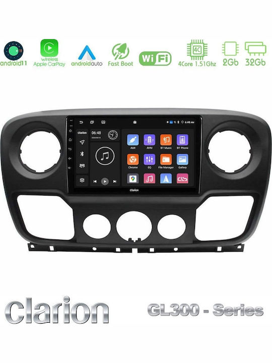 Clarion Car Audio System for Opel Vivaro / Movano Renault Trafic / Master Nissan Primastar / NV400 2010-2022 Bluetooth USB AUX WiFi GPS Apple CarPlay Android Auto with 10" Touch Screen