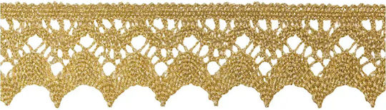 Lace Lasse Wavy Pattern Pointed Edge Gold Light Width 3cm Price Per Meter