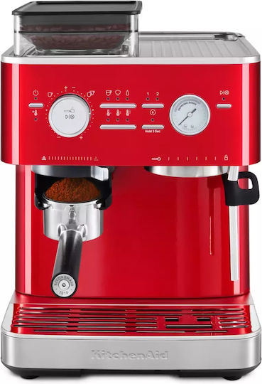 Kitchenaid Машина Espresso Налягане 15bar с Мелачка Червена 5KES6551ECA