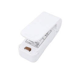 Mini Akku-Bag Versiegelungsmaschine Alista Home Heißsiegeln Magnetischer Rücken Tragbar 9,7x3 cm Weiß
