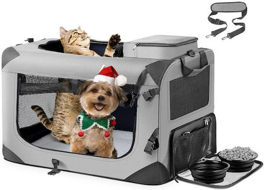Denik Pets Τσάντα για Μεταφορά Σκύλου / Γάτας Γκρι Μ60xΠ42xΥ42εκ.