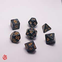 Dice Set Black Σετ Ακρυλικών Ζαριων Rpg Dungeons & Dragons Pathfinder Wargames
