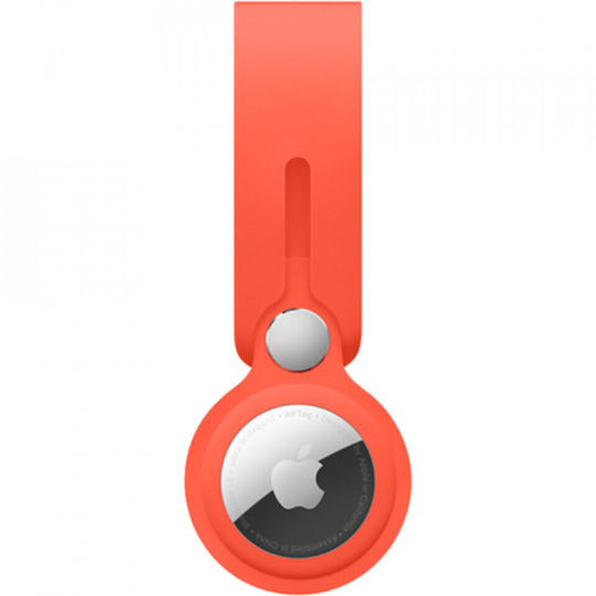 Apple Leather Loop Θήκη Μπρελόκ Δερμάτινη για AirTag Electric Orange