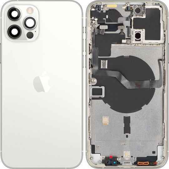 Apple Handy Ersatzabdeckungen iPhone 12 Pro Max Batteriedeckel Mittlerer Rahmen Silber Austausch