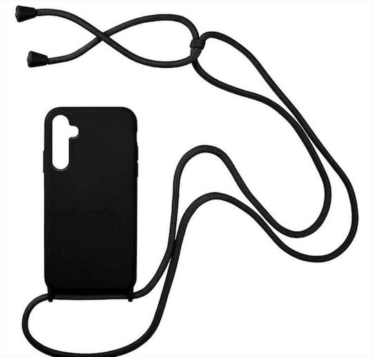 Strap Back Cover Σιλικόνης Μαύρο (Galaxy A35Oppo A55)