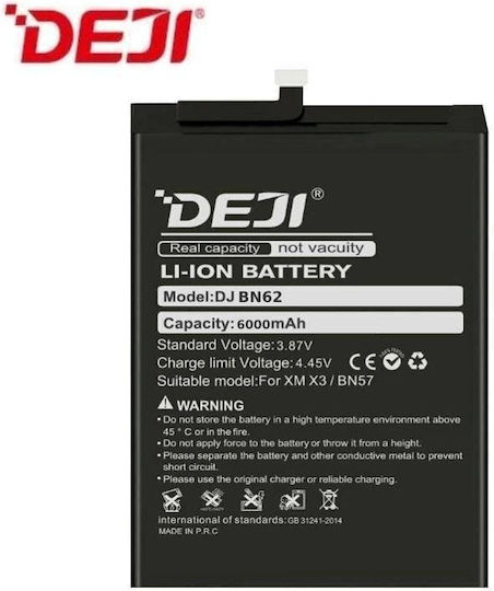 Deji Συμβατή Μπαταρία Αντικατάστασης 6000mAh για Redmi Note 9