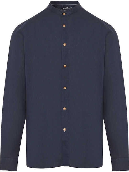 Funky Buddha Long Sleeve Linen Shirt in Regular...
