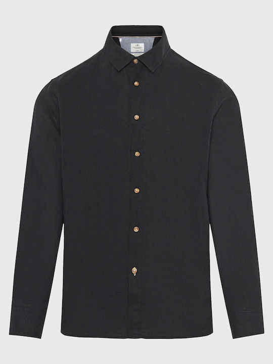 Funky Buddha Long Sleeve Linen Shirt in Regular...