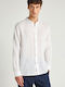 Long Sleeve Linen Shirt in Regular Fit White