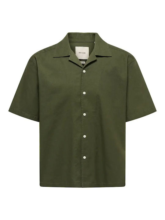 Only & Sons Short Sleeve Shirt Olive Night