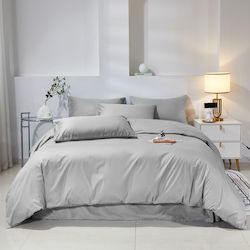 Σετ Παπλωματοθήκη Βαμβακέρή Μονή 160x240cm 1 Μαξιλαροθήκη & 1 Σεντόνι Γκρι