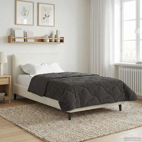 vidaXL Κουβέρτα Fleece Μονή 155x220εκ. Ανθρακί