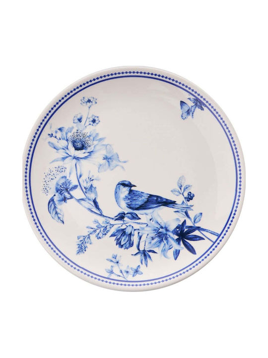 Hermia Shallow Blue Ceramic Plate with Diameter 25.5cm 6 Pieces