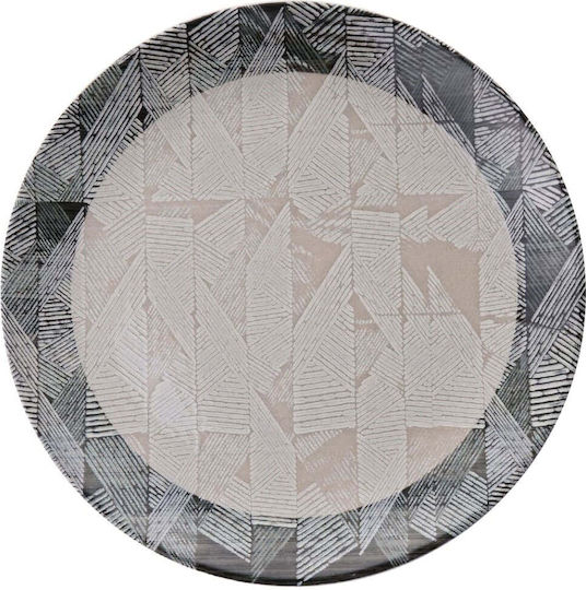 Hermia Shallow Ceramic Gray Plate Diameter 25.5cm 6 Pieces