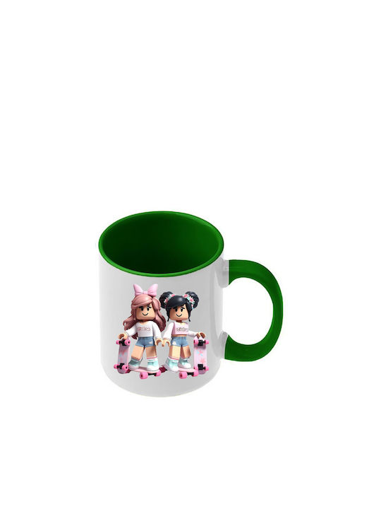 Roblox Tasse Dunkelgrüne Griffe Innenseite