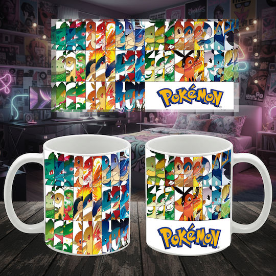 Cană Albă Anime Pokemon
