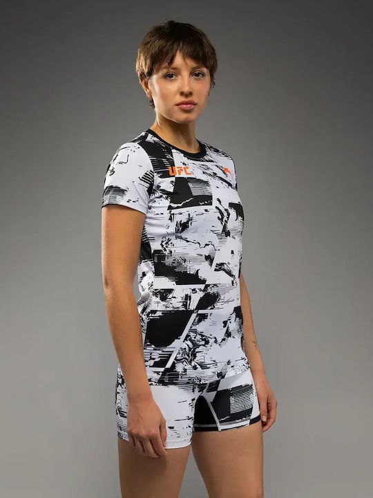 Venum Women's Short Sleeve Martial Arts Shirt VNMUFC-00445-108 for MMA White