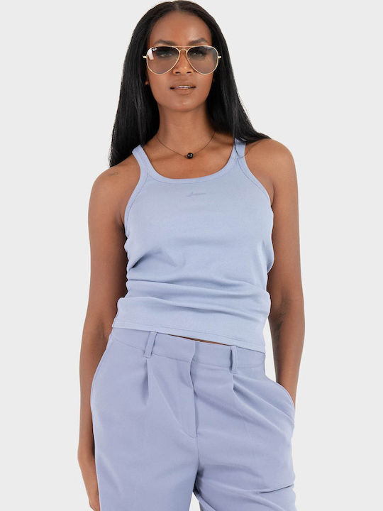 Boss Women's Sleeveless Cotton Blouse Sky Blue