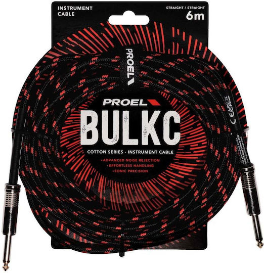 Proel Cable 6.3mm male - 6.3mm male 6m BULK100CLU6BR