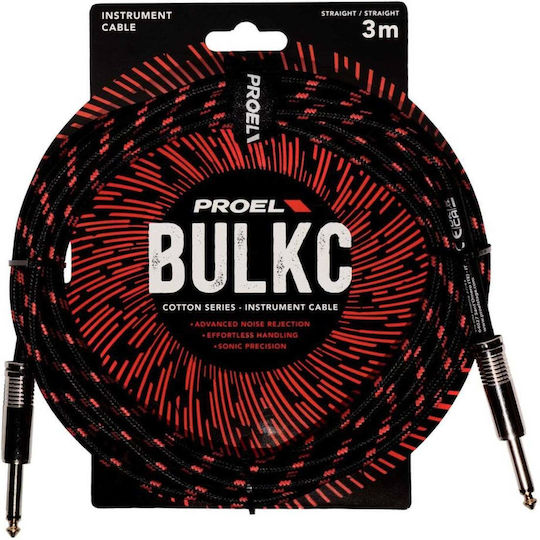 Proel Cable 6.3mm male - 6.3mm male 3m BULK100CLU3BR