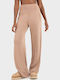 Women's Fabric Trousers in Straight Fit Light Brown