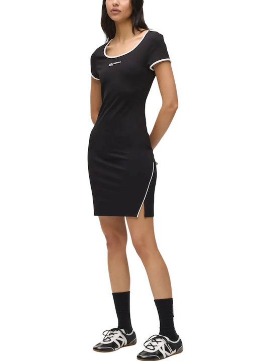 Summer Mini Dress with Tearing Black