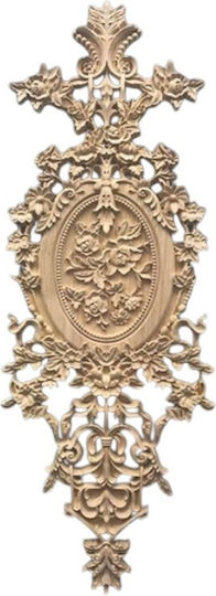 Decorațiune Centrală Mare Sculptată Din Lemn Masiv 62x22cm