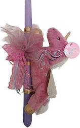 Easter Candle Unicorn Round Fuchsia