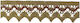 Lace Lasse Wavy Pattern Pointed Edge Bronze Burgundy Width 3cm Price Per Meter