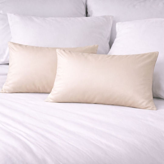 First Choice Σετ Μαξιλαροθήκες με Φάσα Beige 50x70εκ.