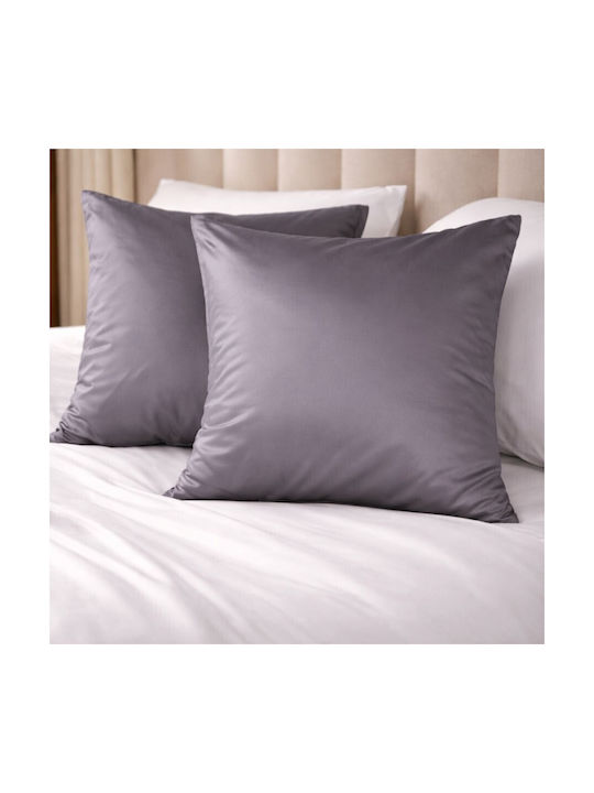 First Choice Set Pillowcases with Envelope Cover Gray 70x70cm