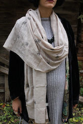 Damen Seiden Foulard Beige