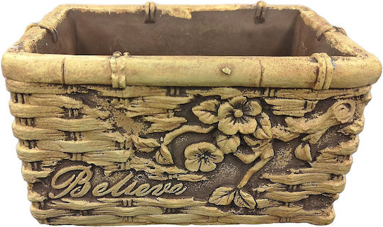 Ceramic Woven Rectangular Basket Pot 16x10.5x9cm Bunny's 932011 6 Pieces