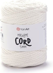 YarnArt Șnur Macrame 5mm Macrame Bumbac Ecru 85...
